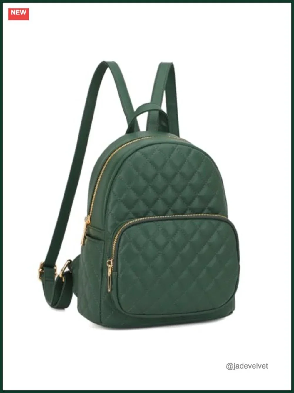 Quilted PU Leather Small Backpack for Women Fashion Casual Daypack Purse